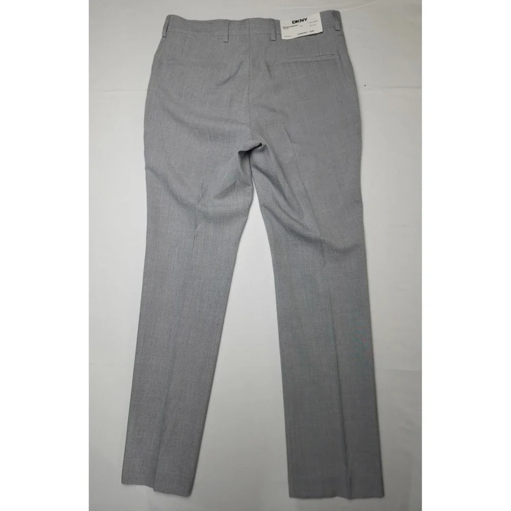 DKNY Dress Pants Mens 29W Light Gray Flat Front‎ Business Casual Trousers NWT